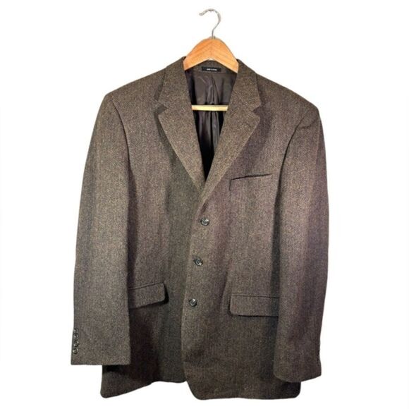 Lauren Ralph Wool Tweed Brown Blazer Size 44L - Picture 1 of 9